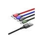 Дата кабель USB 2.0 AM to Lightning + Micro 5P + USB-C 1.2m 3.5A black Baseus (CA1T4-B01) - зменшене зображення 4