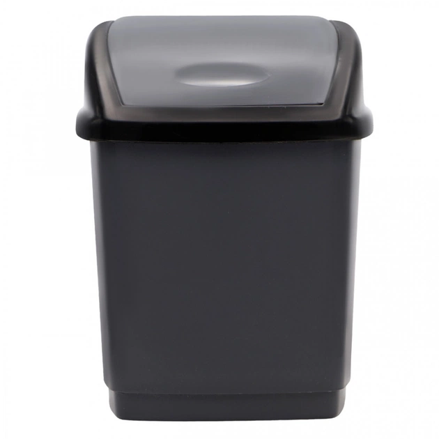 Контейнер для мусора Горизонт Домик Металлик 9 л (гор-02036/металік) - изображение 1