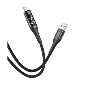 Дата кабель USB 2.0 AM to Lightning 1.0m 2.4A LED black XO (NB162-L-1-BK) зображення 1