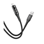 Дата кабель USB 2.0 AM to Lightning 1.0m 2.4A LED black XO (NB162-L-1-BK) - зменшене зображення 1