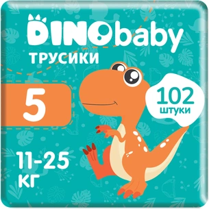 Підгузки Dino Baby трусики Розмір 5 (11-25 кг) 34 шт х 3 пачки (2000998941147) зображення 1