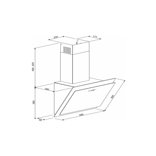 Витяжка кухонна GRANADO Vivares 1614-1200 black glass (GCH336411) - picture 12