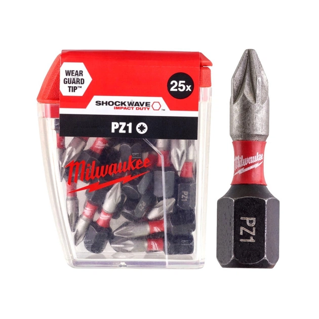 Набір біт Milwaukee SHOCKWAVE, PZ1, 25мм, 25шт (4932430861) - picture 4