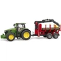 Спецтехніка Bruder трактор John Deere 7R 350 з причепом, краном та колодами (03154) - зменшене зображення 7