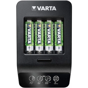 Зарядний пристрій для акумуляторів Varta LCD Smart Plus CHARGER +4*AA 2100 mAh (57684101441) зображення 1