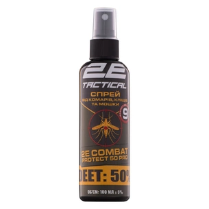 Спрей від комах 2E Tactical Combat Protect 50 Pro Від комарів, кліщів та мошки 100 мл (2E-RPLNTDT50-100) зображення 1