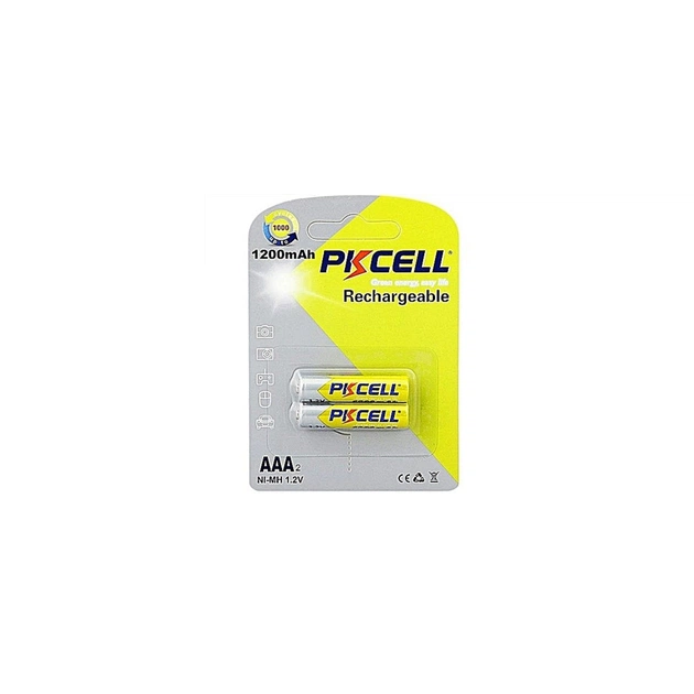 Акумулятор PkCell AAA R03 1200mAh 1.2V NiMH Rechargeable Battery, 2шт/бл (PC/AAA1200-2BR) - зображення 1