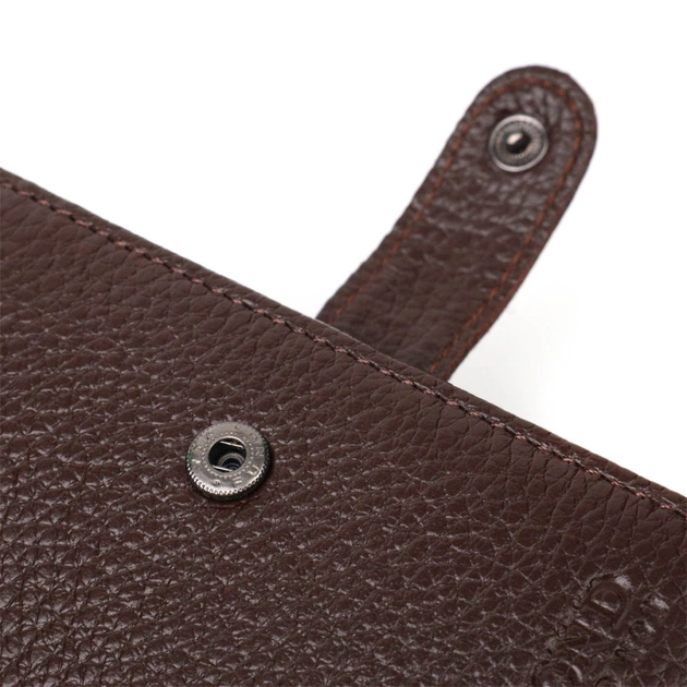 Портмоне Bond Accessories Из натуральной зернистой кожи Коричневое (22056) - изображение 5