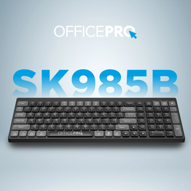 Клавиатура OfficePro SK985B Wireless/Bluetooth Black (SK985B) - изображение 7