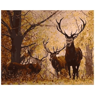 Картина по номерам Strateg Олені в осінньому лісі 40х50 см (VA-3245) зображення 1