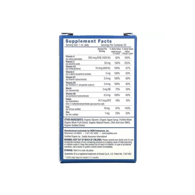 Мультивітамін Mommy's Bliss Дитячі полівітаміни з залізом для немовлят від 2 місяців (BAB-05614) - зображення 2