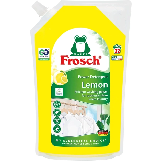 Гель для прання Frosch Лимон Дой-пак 1.5 л (4009175968302) - зображення 1