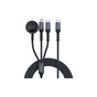 Дата кабель USB-C to Lightning 27W + USB-C 60W + Apple Watch 2.5W 1.5m icharge trio black Promate (icharge-trio.black) - уменьшенное изображение 1