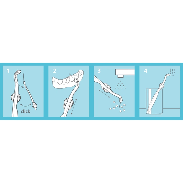 Щітки для міжзубних проміжків Paro Swiss slider держатель + змінні щітки 3 шт. (7610458010303) - picture 6