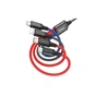 Дата кабель USB 2.0 AM to Lightning + Micro 5P + USB-C 1.0m 2A nylon X76 black+red+blue HOCO (6931474768650) - зменшене зображення 1