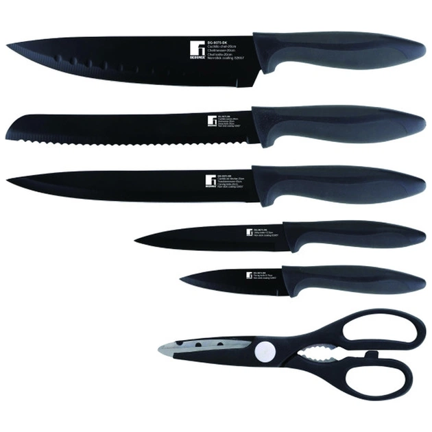Набір ножів Bergner Osaka, з ножицями, 6 предметів (BG-9075-BK) - picture 1