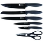 Набір ножів Bergner Osaka, з ножицями, 6 предметів (BG-9075-BK) - зменшене зображення 1