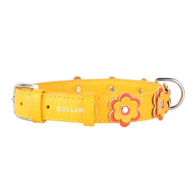 Ошейник для животных Collar GLAMOUR с украшением "Аппликация" Ш 35 мм Д 46-60 см желтый (35048) - изображение 1