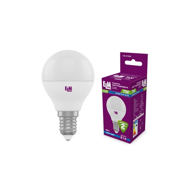 Лампочка ELM D45 7W PA10S E14 4000K (18-0164.) - зображення 1