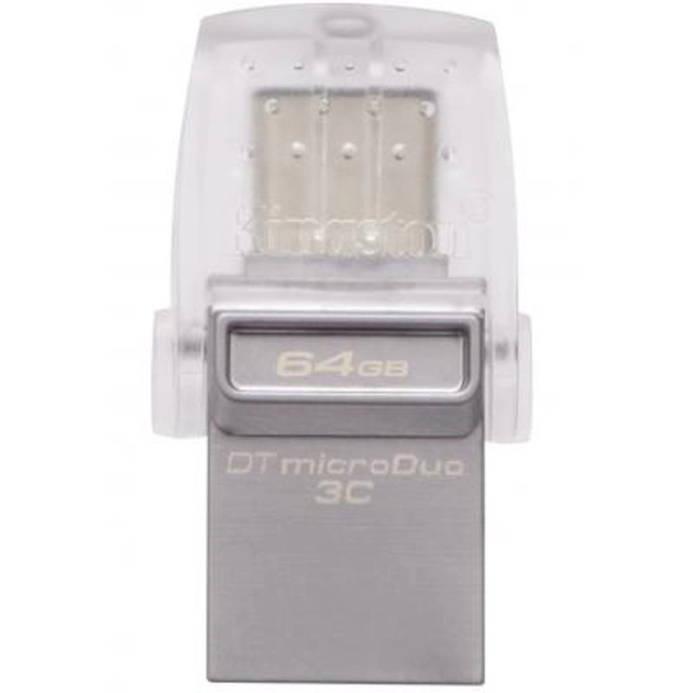 USB флеш накопичувач Kingston 64GB DataTraveler microDuo 3C USB 3.1 (DTDUO3C/64GB) - изображение 1