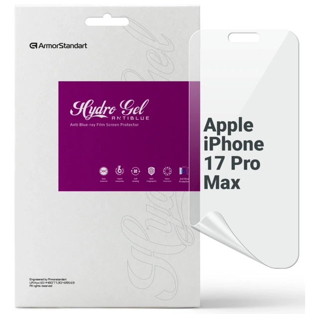 Плівка захисна Armorstandart hydrogel Anti-Blue Apple iPhone 17 Pro Max (ARM86177) - зображення 1