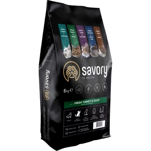 Сухий корм для кішок Savory Adult Cat Gourmand Fresh Turkey and Duck 8 кг (4820232630068) зображення 1