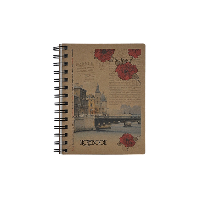 Блокнот Buromax spiral side, В6, 96sheets, KRAFT, square (assorted) (BM.2479) - изображение 1