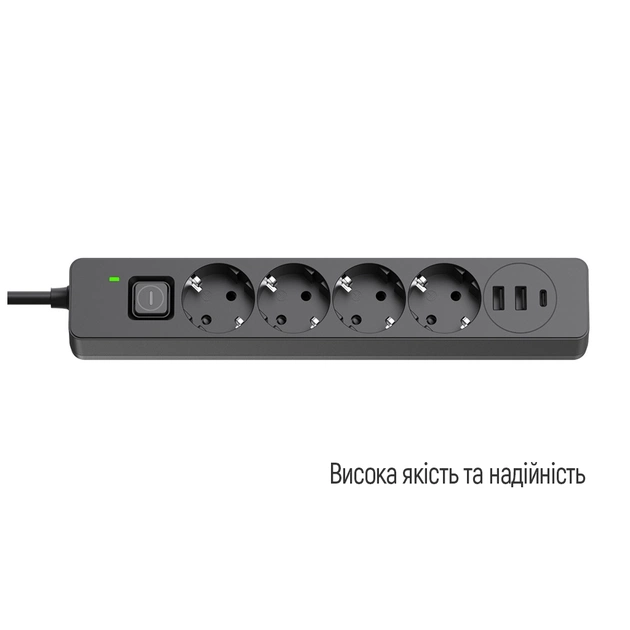 Мережевий фільтр живлення ColorWay CW-CHE435PDB, 4 розетки/3USB 5M (CW-CHE435PDB) - зображення 6