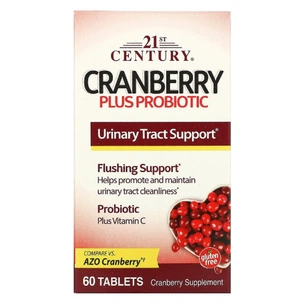 Травы 21st Century Клюква с пробиотиком, Cranberry Plus Probiotic, 60 таблеток (CEN-27848) изображение 1