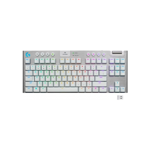 Клавіатура Logitech G915 TKL Tenkeyless Lightspeed RGB Tactile UA White (920-009503) - изображение 1