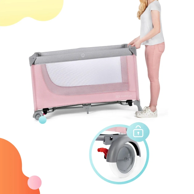 Ліжечко Kinderkraft манеж Leody Pink (5902533917983) - изображение 10
