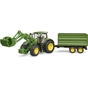 Масштабная модель автомобиля Bruder трактор John Deere 7R 350 с погрузчиком и прицепом (03155) - уменьшенное изображение 1