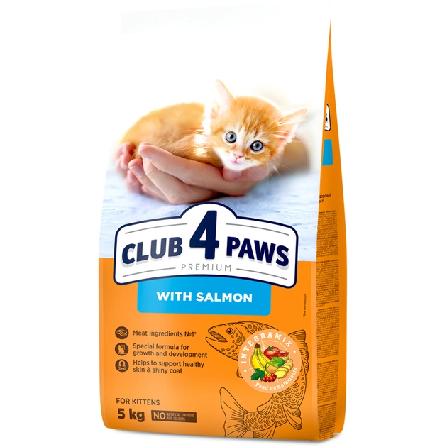 Сухой корм для кошек Club 4 Paws Premium для котят с лососем 5 кг (4820215369480) - изображение 1