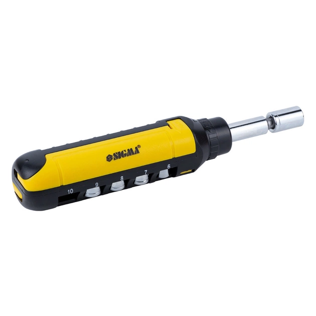 Набір викруток Sigma з реверсом + насадки торцеві та біти 1/4" 13шт CrV (4001931) - picture 6