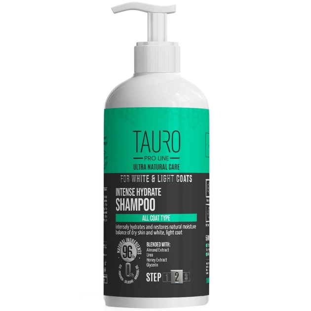 Шампунь для животных Tauro Pro Line Ultra Natural Care увлажняющий для белой, светлой окраски 1000 мл. (TPL63619) - изображение 1