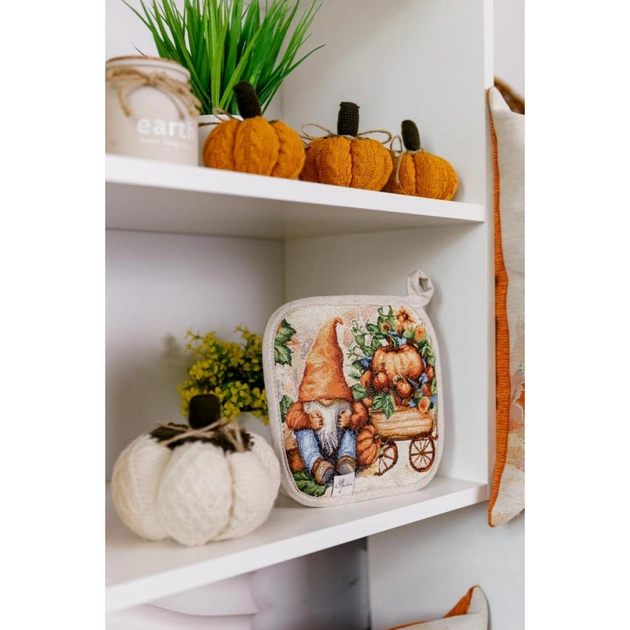 Кухонна прихватка Прованс гобеленова Гарбузові гноми 20х20 (036346) - picture 3