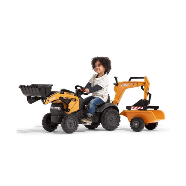 Веломобіль Falk Case Ce трактор на педалях з причепом переднім та заднім ковшами Жовтий (967N) - picture 3