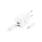 Зарядное устройство HOCO C141A 2xUSB + cable USB to Lightning white (6942007627870) - уменьшенное изображение 1