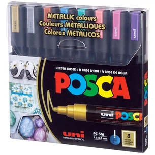 Набір маркерів UNI набір POSCA Metallic Color, 1,8-2,5 мм, 8 шт (PC-5M METALLIC COLOR 8C) зображення 1