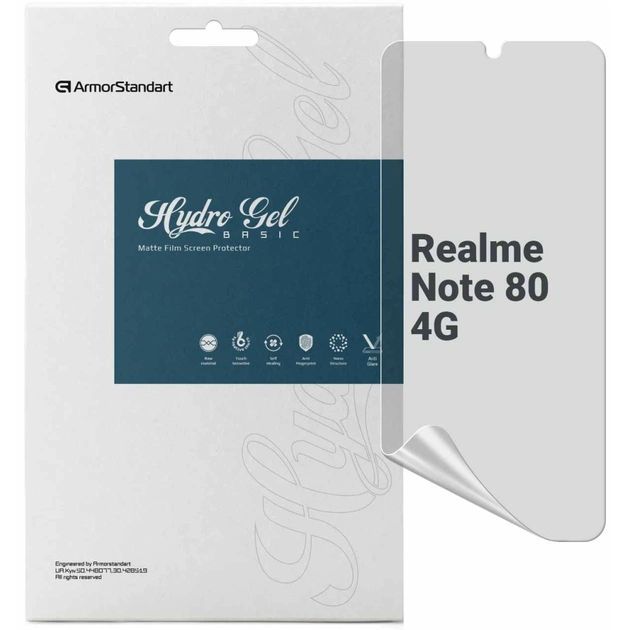 Пленка защитная Armorstandart Matte hydrogel Realme Note 80 4G (ARM92224) - изображение 1