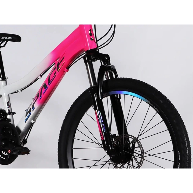 Велосипед Space 24" IZIDA DD FR рама-11" AL 2026 рожево-білий (OPS-SP-24-084) - изображение 4