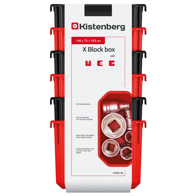 Ящик для інструментів Kistenberg набір ємностей 6 шт, 140*75*280, X Block, KXBS148 (KXBS148) - picture 7