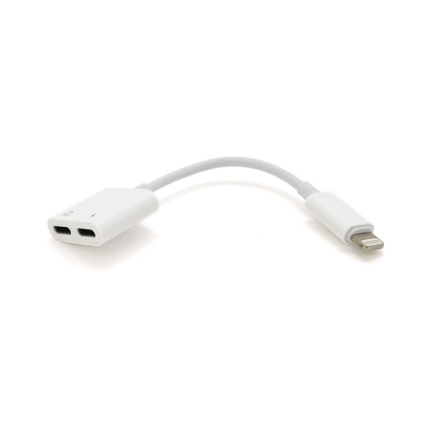 Переходник Lightning M to 2xLightning F 0.05m white Voltronic (J008/2L) - изображение 1