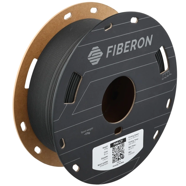 Пластик для 3D-принтера Polymaker Fiberon PA6-CF20 1,75mm BLACK 0,5kg (FG03001) - изображение 1