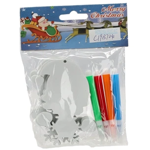 Ялинкова іграшка Chomik Комплект прикрас для розфарбовування 3 шт 10см та флома (5900779878952_1) picture 1