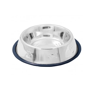 Посуд для собак Swastik Industries Миска металева на гумі з кісткою 1 л (2700000021996) зображення 1