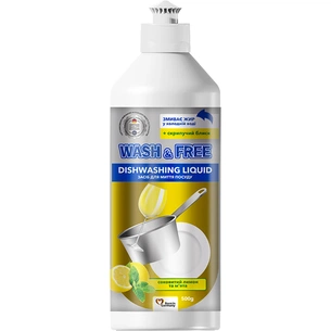 Засіб для ручного миття посуду Wash&Free соковитий лимон та м'ята 500 г (4260637724298) зображення 1
