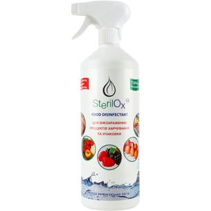 Засіб для миття овочів та фруктів SterilOx Food Disinfectant Для знезараження продуктів харчування та упаковки 1 л (4820239570152) зображення 1