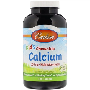 Мінерали Carlson Жувальний Кальцій для Дітей, фруктовий смак, Kid's Chewable (CAR-05084) зображення 1