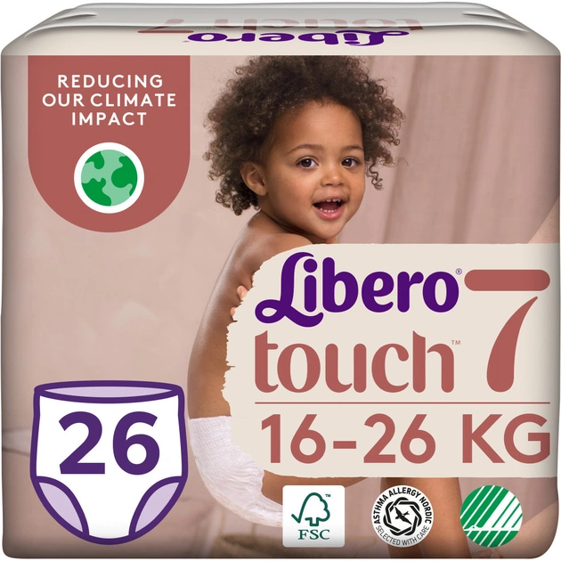 Підгузки Libero Touch Pants Розмір 7 (16-26 кг) 26 шт (7322541739786) - зображення 1